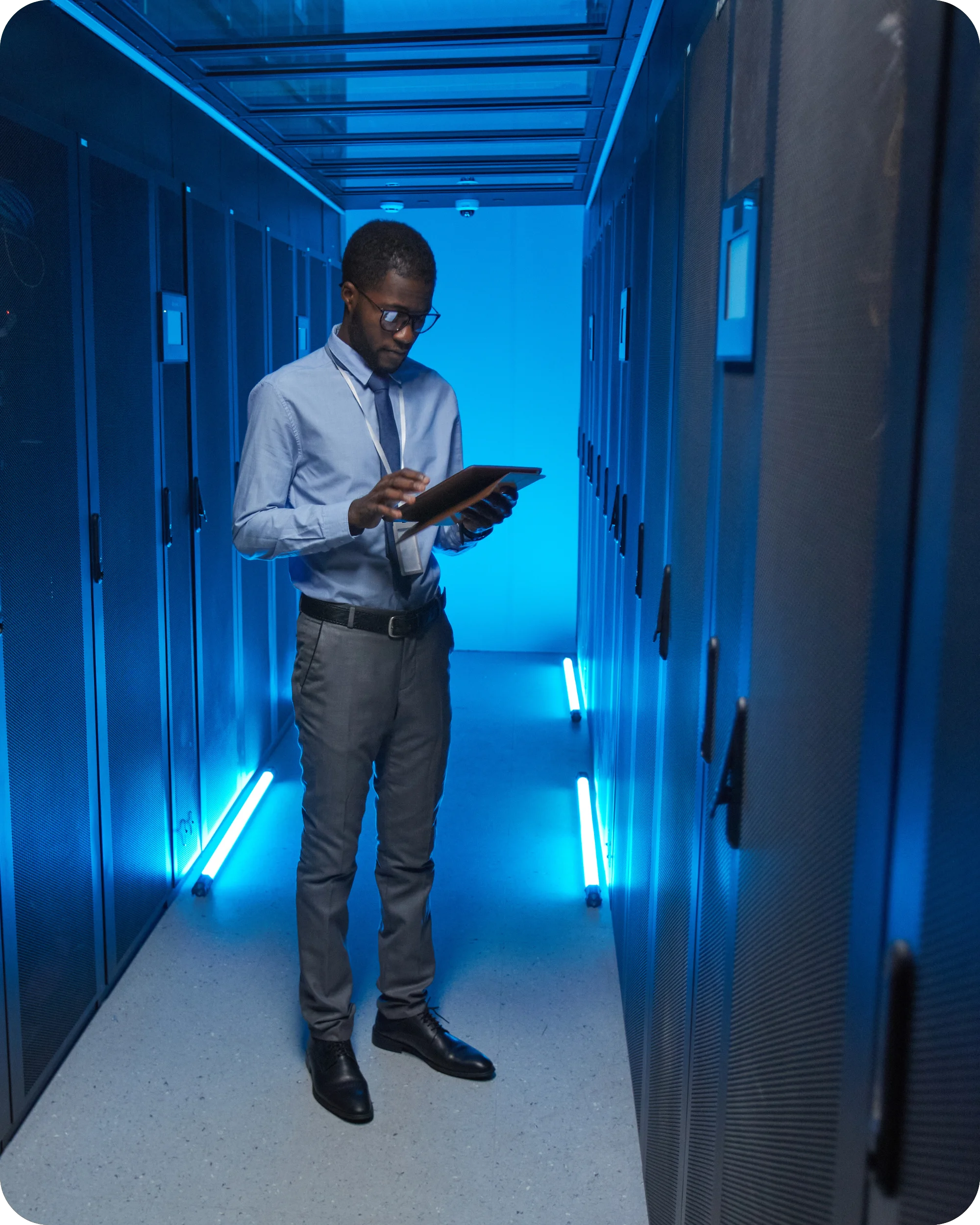 Abstract visualization of interconnected collaboration and feature network.